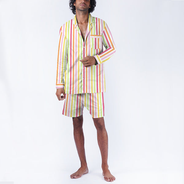 Dandelion-Pastel Multicolour -Cotton-Multi Stripe- Candy Stripe- Shorts Set