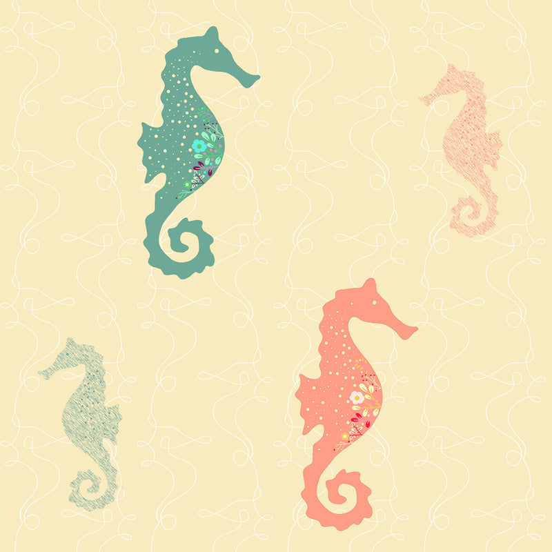 Seahorse Fancies Cotton Dip-Neck Pyjama Set