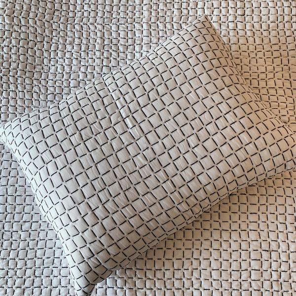 Wilshire Monochrome Checkered Pillow - Stracciatella (Set of 2)