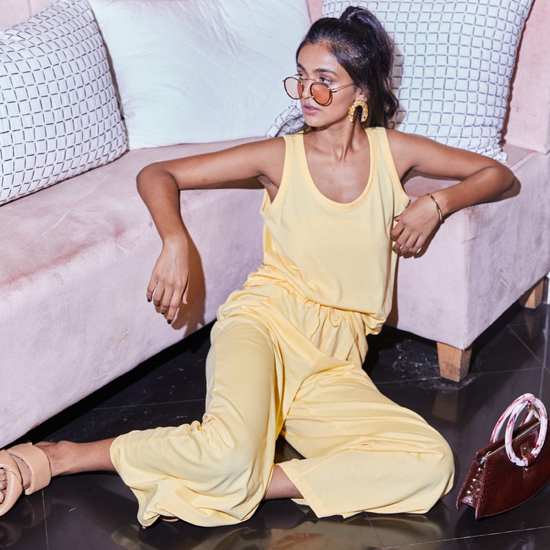 Dandelion - Cotton Knit - Yellow - Tank Top & Track Pant
