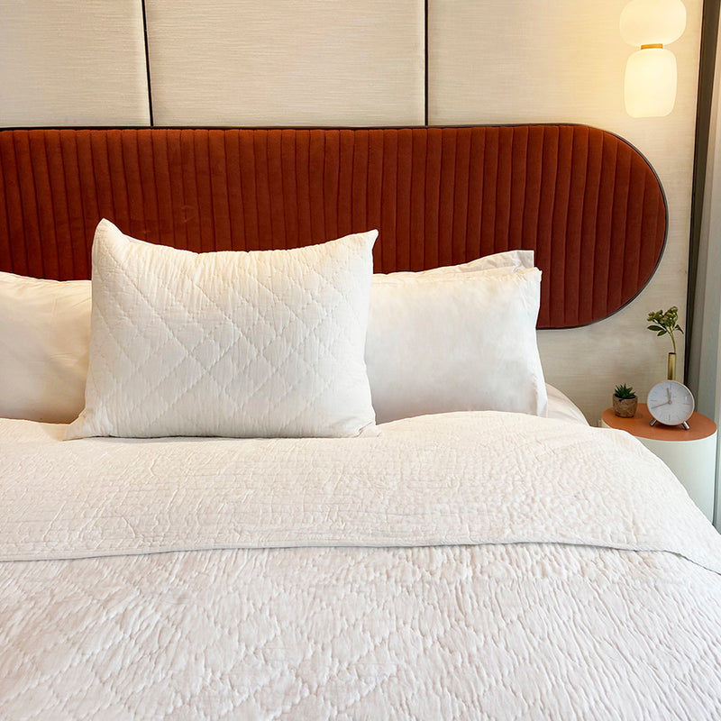 The Durkheim Quilted Pillow - Frost / White (Set of 2)