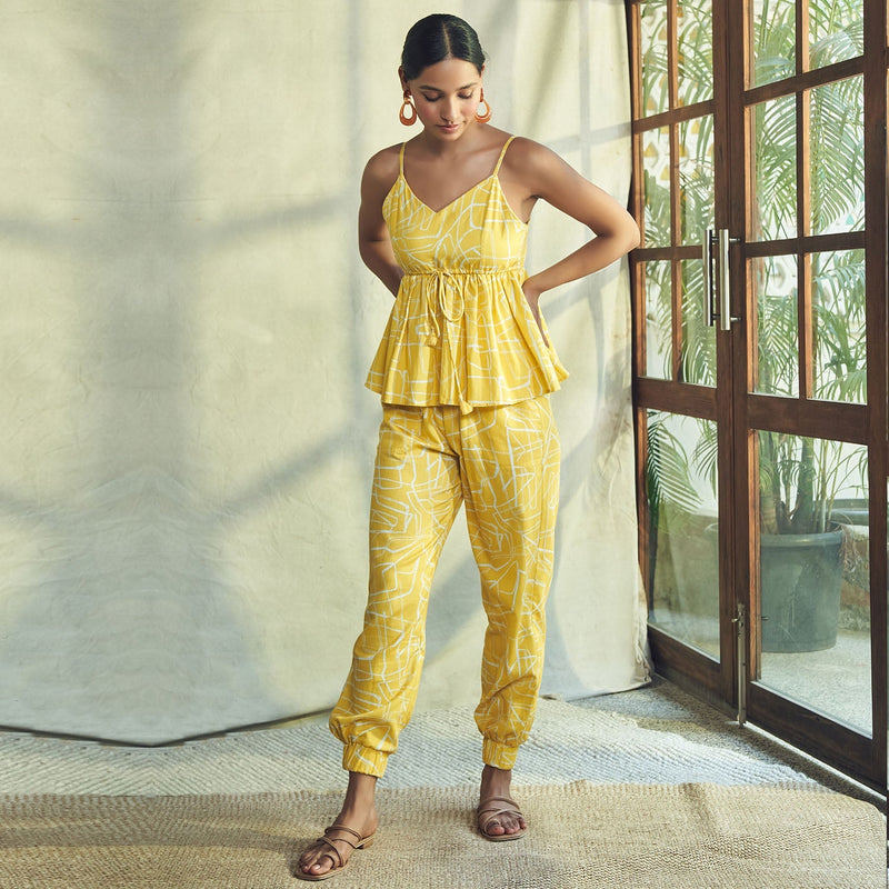 Elira Peplum Top & Joggers Co-ord Set