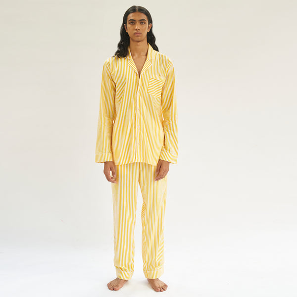 Sunray Soiree Cotton Notched Pyjama Set For Men's