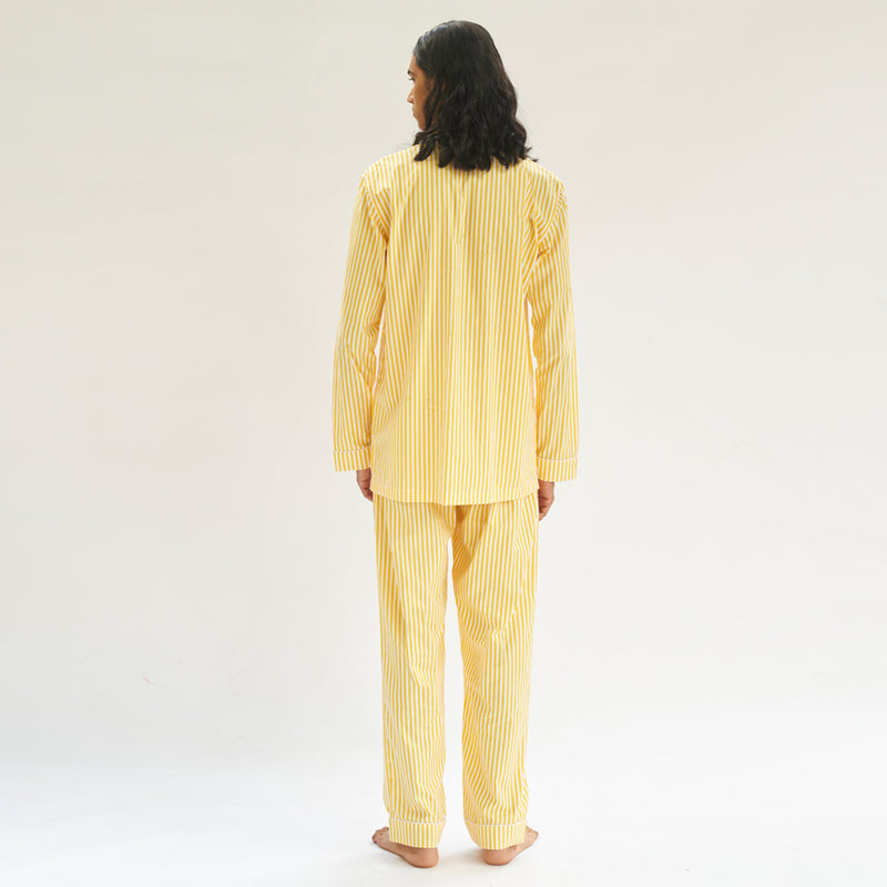 Sunray Soiree Cotton Notched Pyjama Set For Men's
