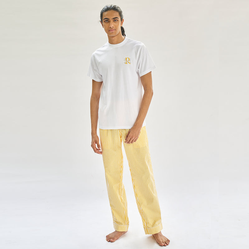 Sunray Soiree Embroidered T-shirt & Cotton Pyjama Men's