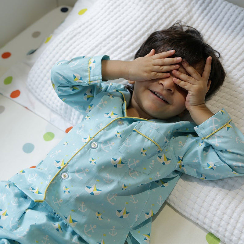Boats Cotton Notched Pyjama Set