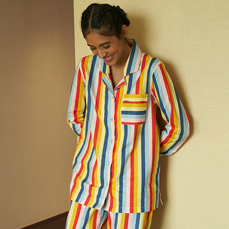 Immix  Cotton Notched Collar Pyjama Set