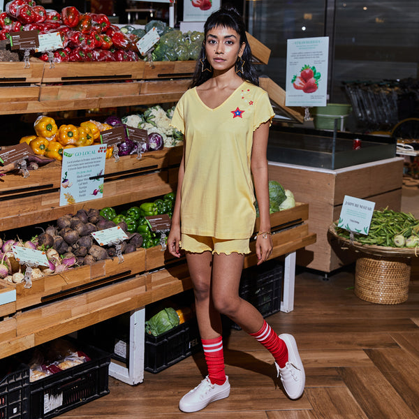 Dandelion - Cotton Knit - Yellow - Full Length - Pyjama Set