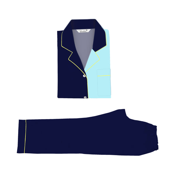 Dandelion-Navy -Cotton-Soild Navy-Mix And Match - Pajama Sets